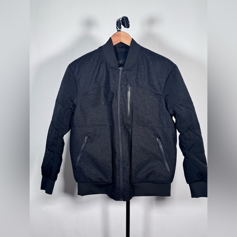 NWOT Lululemon Roam Far Wool Bomber Black / Heathered Black - Picture 13 of 14